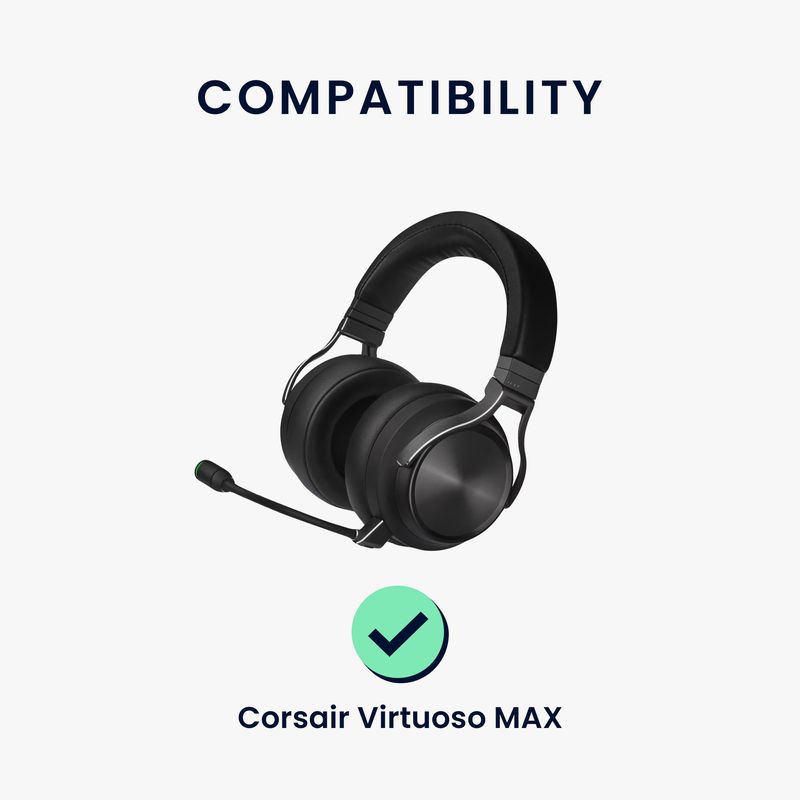 TV, Audio-Video si Foto - Portabile audio - Casti audio - Set 2 pernite pentru casti Kwmobile pentru Corsair Virtuoso MAX, confort sporit, Textil, negru - Infinity.ro