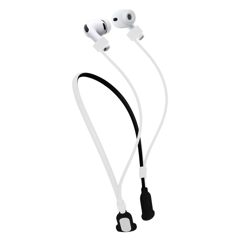 TV, Audio-Video si Foto - Portabile audio - Casti audio - Husa casti Kwmobile pentru Apple AirPods 3, AirPods 4, AirPods Pro, AirPods Pro 2, AirPods Pro 3, Silicon, alb, negru - Infinity.ro