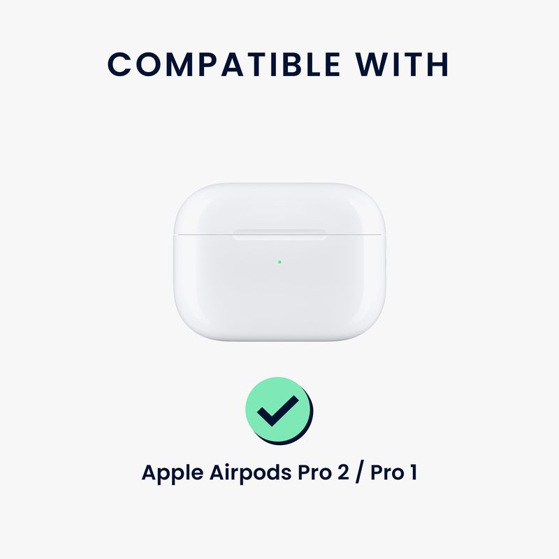 TV, Audio-Video si Foto - Portabile audio - Casti audio - Husa casti Kwmobile pentru Apple AirPods Pro 2, AirPods Pro, protectie la socuri, Termoplastic, argintiu - Infinity.ro