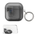 TV, Audio-Video si Foto - Portabile audio - Casti audio - Husa casti Kwmobile pentru Apple AirPods 4, functie stand, Termoplastic, negru - Infinity.ro