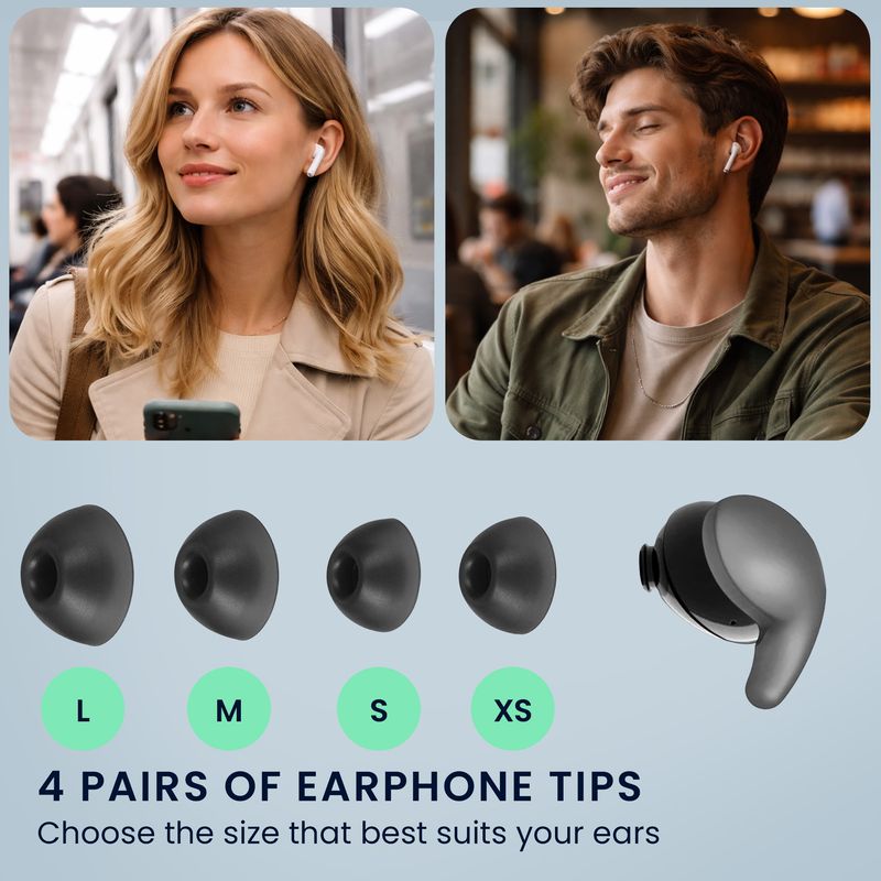 TV, Audio-Video si Foto - Portabile audio - Casti audio - Set 8 dopuri pentru casti Kwmobile pentru Sony LinkBuds Fit WF-LS910N, confort sporit, Silicon, negru - Infinity.ro