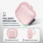 TV, Audio-Video si Foto - Portabile audio - Casti audio - Husa casti Kwmobile pentru Apple AirPods 4, functie stand, Termoplastic, roz, transparent - Infinity.ro