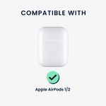 TV, Audio-Video si Foto - Portabile audio - Casti audio - Husa casti Kwmobile pentru Apple AirPods 1, AirPods 2, incarcare wireless, Piele ecologica, portocaliu - Infinity.ro