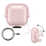 TV, Audio-Video si Foto - Portabile audio - Casti audio - Husa casti Kwmobile pentru Apple AirPods 4, functie stand, Termoplastic, roz, transparent - Infinity.ro