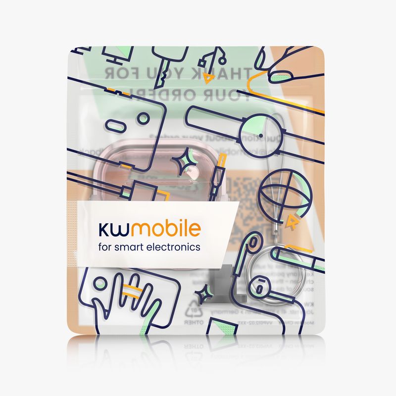 TV, Audio-Video si Foto - Portabile audio - Casti audio - Husa casti Kwmobile pentru Apple AirPods 4, functie stand, Termoplastic, roz, transparent - Infinity.ro