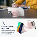 TV, Audio-Video si Foto - Portabile audio - Casti audio - Husa casti Kwmobile pentru Apple AirPods 4, functie stand, Termoplastic, roz, transparent - Infinity.ro