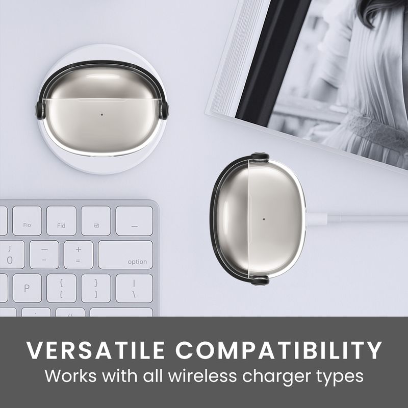 TV, Audio-Video si Foto - Portabile audio - Casti audio - Husa casti Kwmobile pentru Shokz OpenDots ONE, functie stand, Termoplastic, negru, transparent - Infinity.ro
