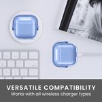 TV, Audio-Video si Foto - Portabile audio - Casti audio - Husa casti Kwmobile pentru Apple AirPods 4, functie stand, Termoplastic, albastru, transparent - Infinity.ro