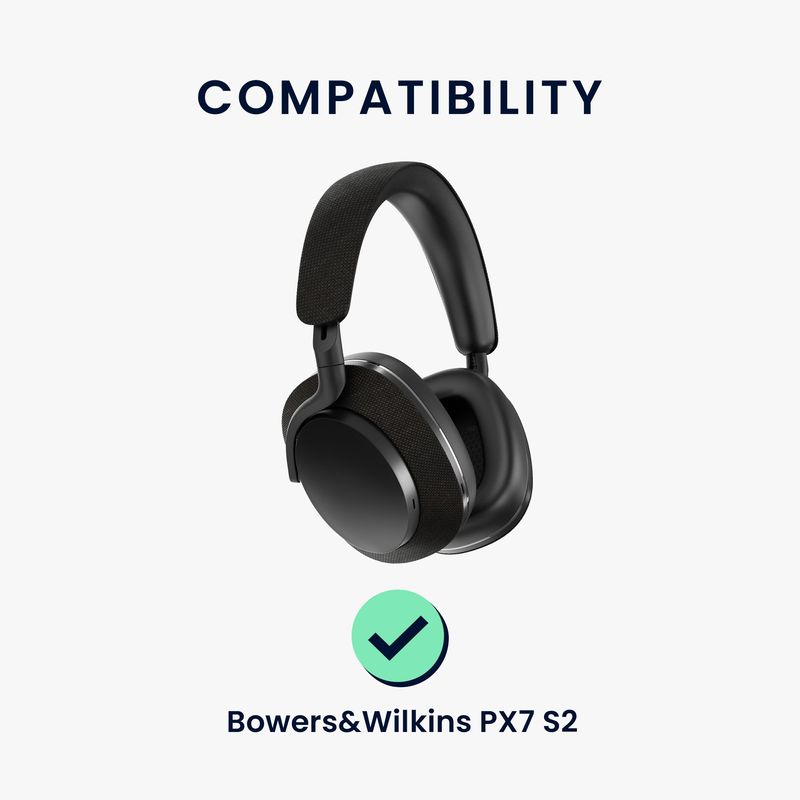 TV, Audio-Video si Foto - Portabile audio - Casti audio - Set 2 pernite pentru casti Kwmobile pentru Bowers & Wilkins PX7 S2, PX 8, confort sporit, Piele ecologica, negru - Infinity.ro