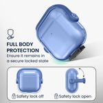 TV, Audio-Video si Foto - Portabile audio - Casti audio - Husa casti Kwmobile pentru Apple AirPods 4, functie stand, Termoplastic, albastru, transparent - Infinity.ro