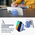 TV, Audio-Video si Foto - Portabile audio - Casti audio - Husa casti Kwmobile pentru Apple AirPods 4, functie stand, Termoplastic, albastru, transparent - Infinity.ro