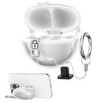 TV, Audio-Video si Foto - Portabile audio - Casti audio - Husa casti Kwmobile pentru Huawei FreeClip, functie stand, Termoplastic, transparent - Infinity.ro