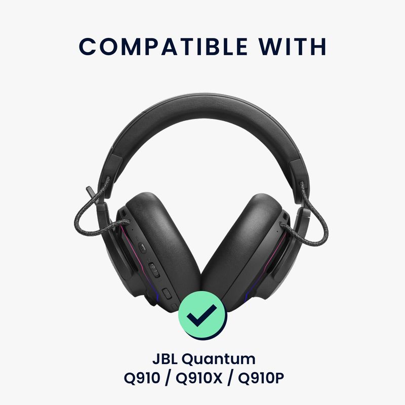 TV, Audio-Video si Foto - Portabile audio - Casti audio - Husa casti Kwmobile pentru JBL Quantum Q910, Q910X, Q910P, protectie la zgarieturi, Piele ecologica, negru - Infinity.ro
