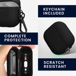 TV, Audio-Video si Foto - Portabile audio - Casti audio - Husa casti Kwmobile pentru Apple AirPods 4, anti-alunecare, Piele ecologica, negru - Infinity.ro