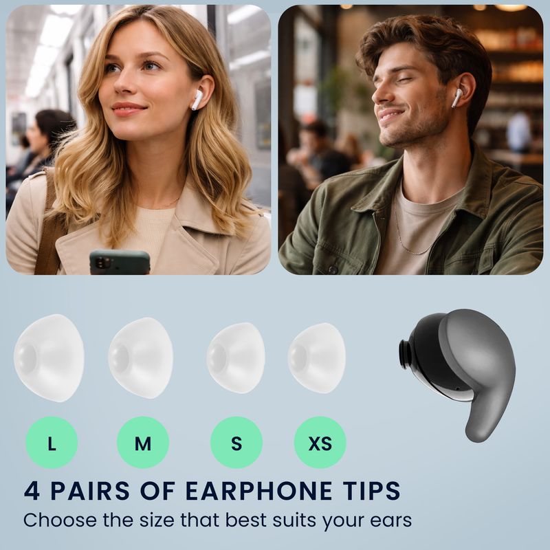 TV, Audio-Video si Foto - Portabile audio - Casti audio - Set 8 dopuri pentru casti Kwmobile pentru Sony LinkBuds Fit WF-LS910N, confort sporit, Silicon, alb - Infinity.ro