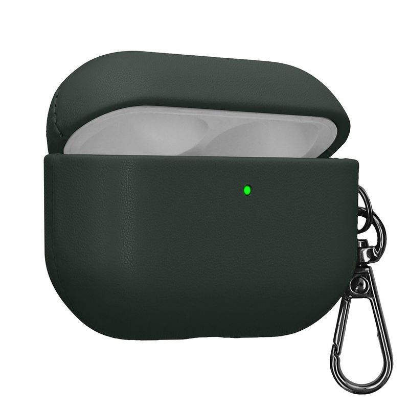 TV, Audio-Video si Foto - Portabile audio - Casti audio - Husa casti Kwmobile pentru Apple AirPods Pro 2, AirPods Pro, anti-alunecare, Piele ecologica, verde - Infinity.ro