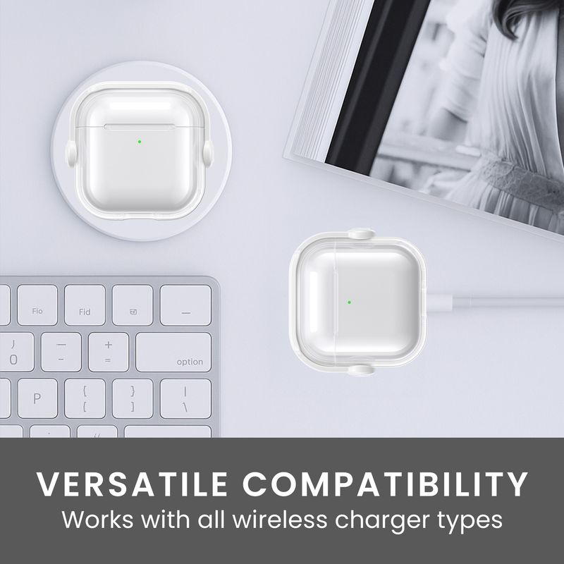 TV, Audio-Video si Foto - Portabile audio - Casti audio - Husa casti Kwmobile pentru Apple AirPods 4, functie stand, Termoplastic, transparent - Infinity.ro