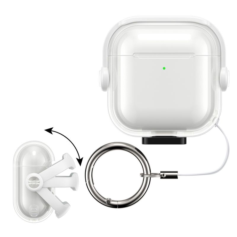 TV, Audio-Video si Foto - Portabile audio - Casti audio - Husa casti Kwmobile pentru Apple AirPods 4, functie stand, Termoplastic, transparent - Infinity.ro
