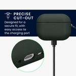 TV, Audio-Video si Foto - Portabile audio - Casti audio - Husa casti Kwmobile pentru Apple AirPods Pro 2, AirPods Pro, anti-alunecare, Piele ecologica, verde - Infinity.ro