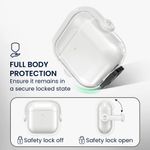 TV, Audio-Video si Foto - Portabile audio - Casti audio - Husa casti Kwmobile pentru Apple AirPods 4, functie stand, Termoplastic, transparent - Infinity.ro