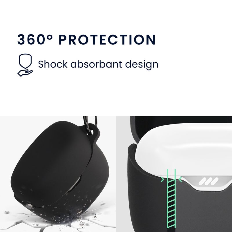 TV, Audio-Video si Foto - Portabile audio - Casti audio - Husa casti Kwmobile pentru JBL Tune Flex, protectie la zgarieturi, Silicon, negru - Infinity.ro