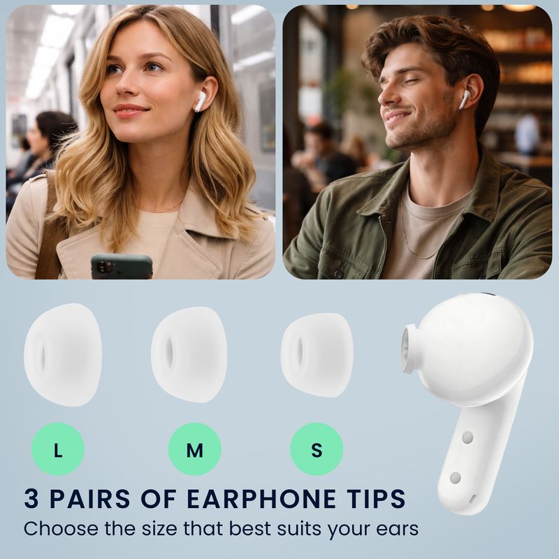TV, Audio-Video si Foto - Portabile audio - Casti audio - Set 6 dopuri pentru casti Kwmobile pentru Xiaomi Redmi Buds 5, confort sporit, Silicon, alb - Infinity.ro