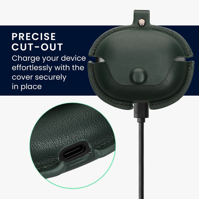 TV, Audio-Video si Foto - Portabile audio - Casti audio - Husa casti Kwmobile pentru Xiaomi Redmi Buds 6 Pro, protectie la zgarieturi, Piele ecologica, verde - Infinity.ro