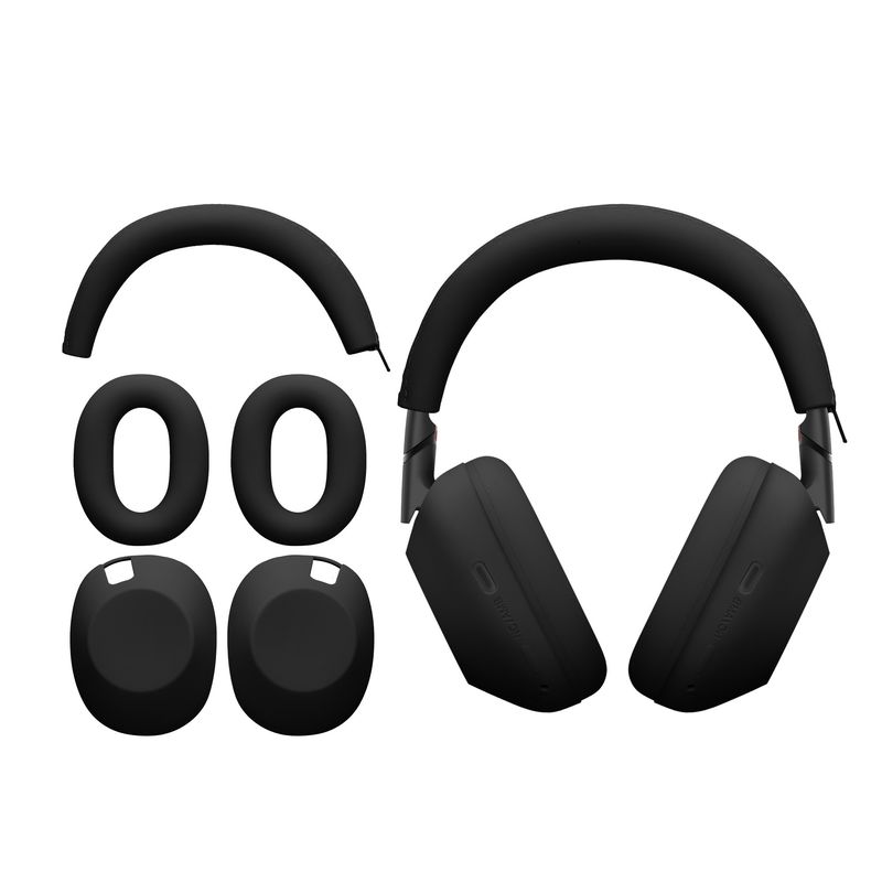 TV, Audio-Video si Foto - Portabile audio - Casti audio - Husa casti Kwmobile pentru Sony WH-1000XM6, protectie la socuri, Silicon, negru - Infinity.ro
