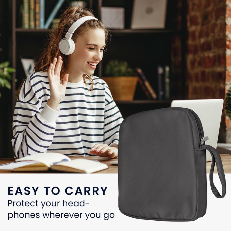 TV, Audio-Video si Foto - Portabile audio - Casti audio - Husa casti Kwmobile pentru Apple AirPods Max, AirPods Max 2, protectie la socuri, Nylon, gri - Infinity.ro