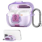 TV, Audio-Video si Foto - Portabile audio - Casti audio - Husa casti Kwmobile pentru Samsung Galaxy Buds 3, Galaxy Buds 3 Pro, functie stand, Termoplastic, mov - Infinity.ro