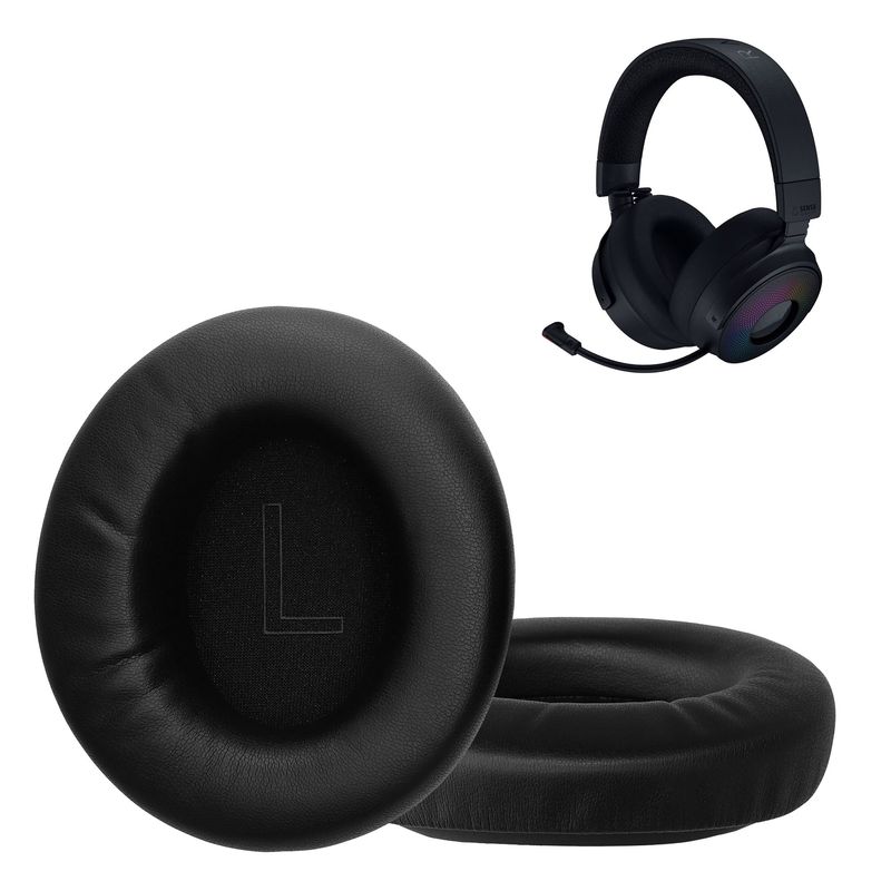 TV, Audio-Video si Foto - Portabile audio - Casti audio - Set 2 pernite pentru casti Kwmobile pentru Razer Kraken V4 X, V4, V4 Pro, confort sporit, Piele ecologica, negru - Infinity.ro
