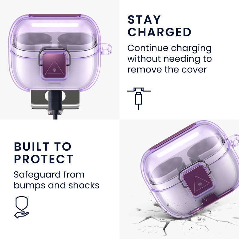 TV, Audio-Video si Foto - Portabile audio - Casti audio - Husa casti Kwmobile pentru Samsung Galaxy Buds 3, Galaxy Buds 3 Pro, functie stand, Termoplastic, mov - Infinity.ro