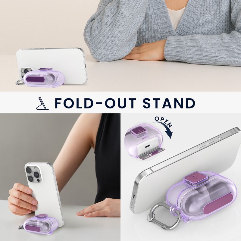 TV, Audio-Video si Foto - Portabile audio - Casti audio - Husa casti Kwmobile pentru Samsung Galaxy Buds 3, Galaxy Buds 3 Pro, functie stand, Termoplastic, mov - Infinity.ro