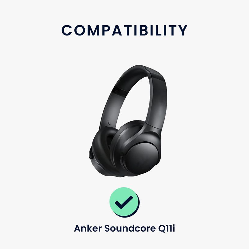 TV, Audio-Video si Foto - Portabile audio - Casti audio - Set 2 pernite pentru casti Kwmobile pentru Anker Soundcore Q11i, confort sporit, Piele ecologica, alb - Infinity.ro