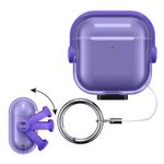TV, Audio-Video si Foto - Portabile audio - Casti audio - Husa casti Kwmobile pentru Apple AirPods 4, functie stand, Termoplastic, mov, transparent - Infinity.ro