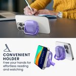 TV, Audio-Video si Foto - Portabile audio - Casti audio - Husa casti Kwmobile pentru Apple AirPods 4, functie stand, Termoplastic, mov, transparent - Infinity.ro