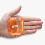 TV, Audio-Video si Foto - Portabile audio - Casti audio - Husa casti Kwmobile pentru Apple AirPods Pro 3, anti-alunecare, protectie la socuri, Silicon, portocaliu, transparent - Infinity.ro