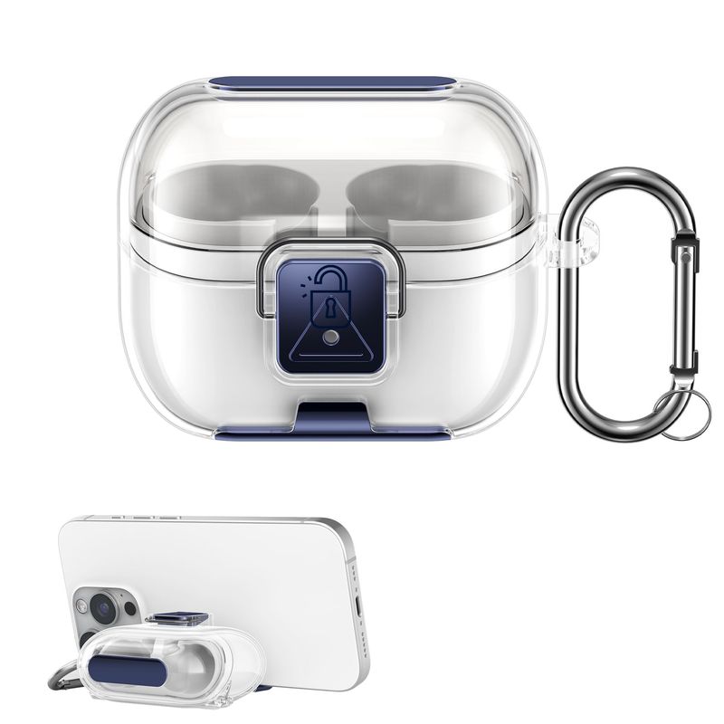 TV, Audio-Video si Foto - Portabile audio - Casti audio - Husa casti Kwmobile pentru Samsung Galaxy Buds 3, Galaxy Buds 3 Pro, prindere cu inel, Termoplastic, transparent - Infinity.ro