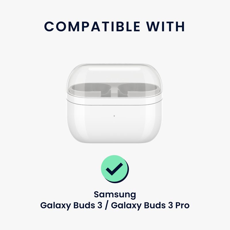 TV, Audio-Video si Foto - Portabile audio - Casti audio - Husa casti Kwmobile pentru Samsung Galaxy Buds 3, Galaxy Buds 3 Pro, prindere cu inel, Termoplastic, transparent - Infinity.ro