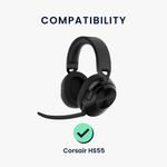 TV, Audio-Video si Foto - Portabile audio - Casti audio - Set 2 pernite pentru casti Kwmobile pentru Corsair HS55, confort sporit, Piele ecologica, negru - Infinity.ro