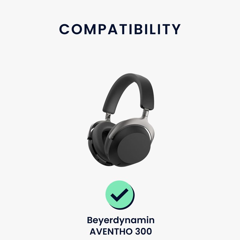 TV, Audio-Video si Foto - Portabile audio - Casti audio - Set 2 pernite pentru casti Kwmobile pentru Beyerdynamic AVENTHO 300, confort sporit, Piele ecologica, negru - Infinity.ro