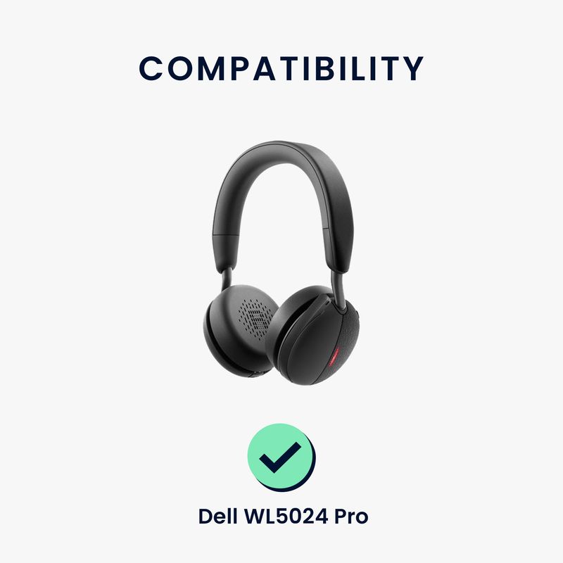 TV, Audio-Video si Foto - Portabile audio - Casti audio - Set 2 pernite pentru casti Kwmobile pentru Dell WL5024 Pro, confort sporit, Piele ecologica, negru - Infinity.ro