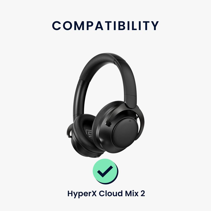 TV, Audio-Video si Foto - Portabile audio - Casti audio - Set 2 pernite pentru casti Kwmobile pentru HyperX Cloud Mix 2, confort sporit, Piele ecologica, negru - Infinity.ro