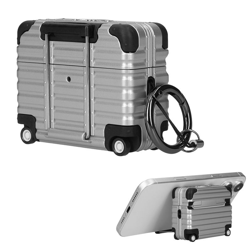 TV, Audio-Video si Foto - Portabile audio - Casti audio - Husa casti Kwmobile pentru Apple AirPods Pro 3, protectie la socuri, Termoplastic, argintiu - Infinity.ro