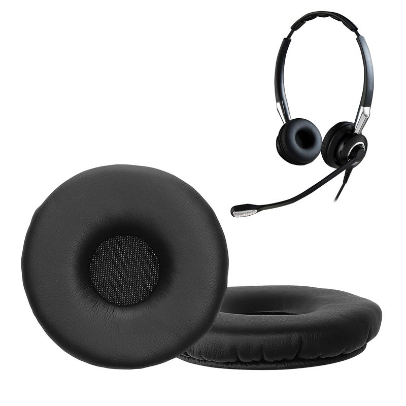 TV, Audio-Video si Foto - Portabile audio - Casti audio - Set 2 pernite pentru casti Kwmobile pentru Jabra Biz 2400 II, confort sporit, Piele ecologica, negru - Infinity.ro