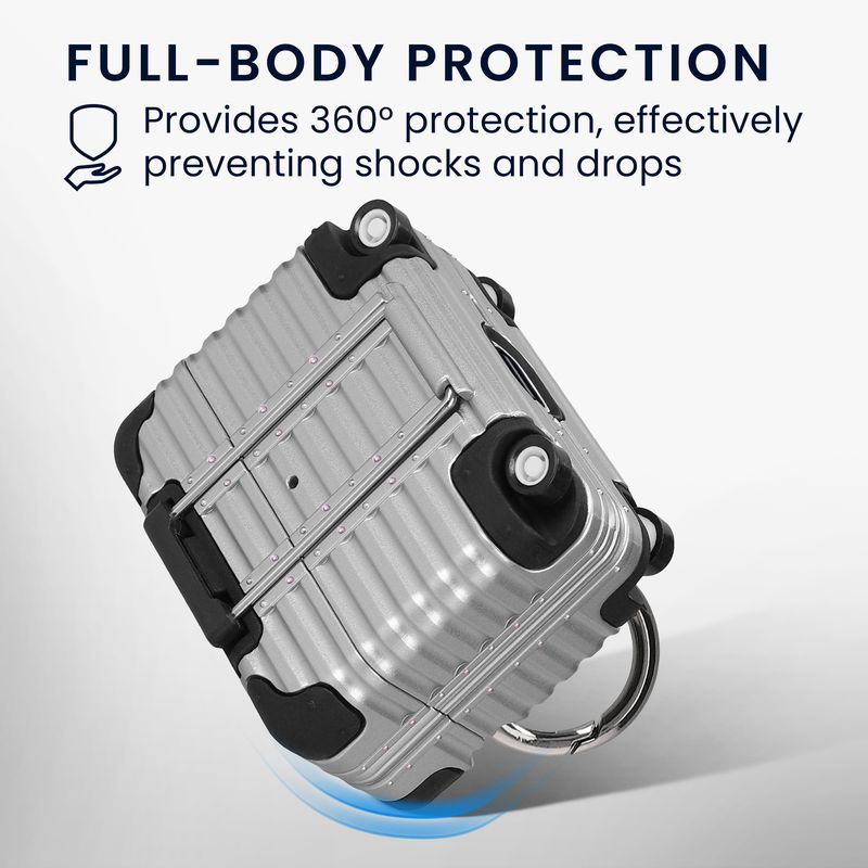 TV, Audio-Video si Foto - Portabile audio - Casti audio - Husa casti Kwmobile pentru Apple AirPods Pro 3, protectie la socuri, Termoplastic, argintiu - Infinity.ro
