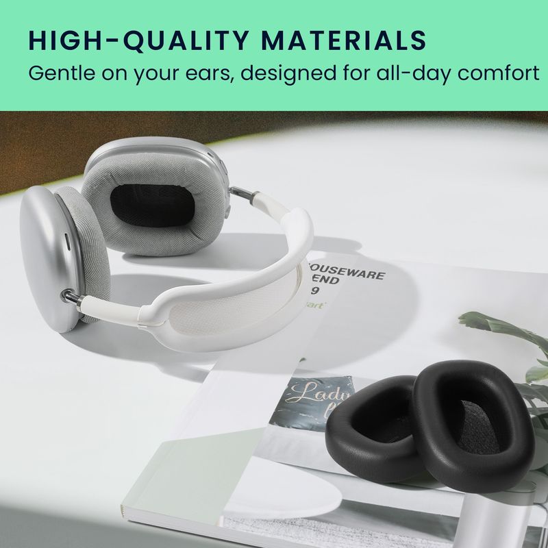 TV, Audio-Video si Foto - Portabile audio - Casti audio - Set 2 pernite pentru casti Kwmobile pentru Bowers & Wilkins PX7 S3, confort sporit, Piele ecologica, negru - Infinity.ro