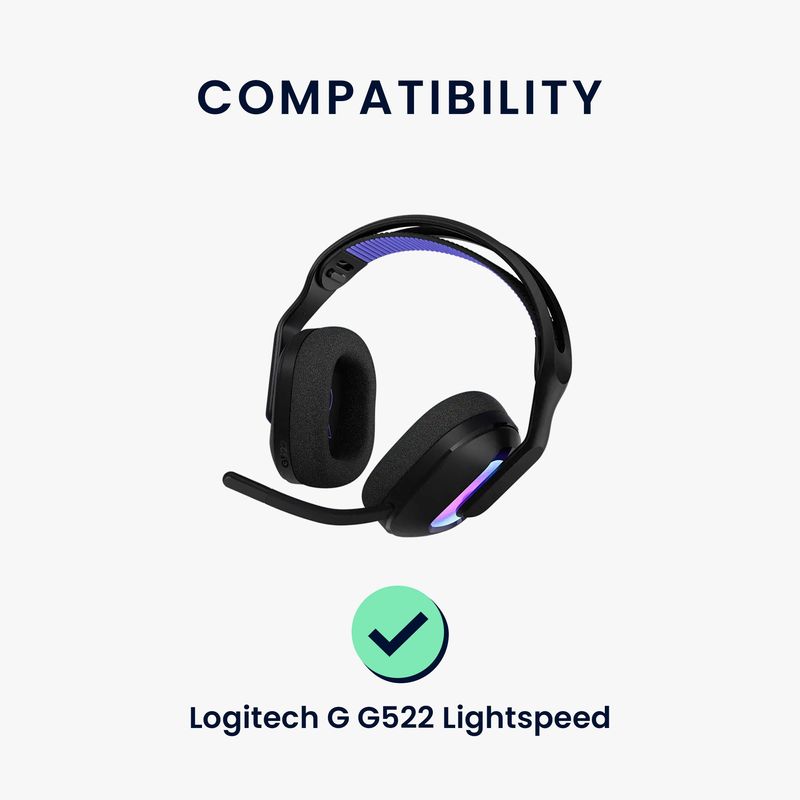 TV, Audio-Video si Foto - Portabile audio - Casti audio - Set 2 pernite pentru casti Kwmobile pentru Logitech G G522 LIGHTSPEED, confort sporit, Textil, negru - Infinity.ro