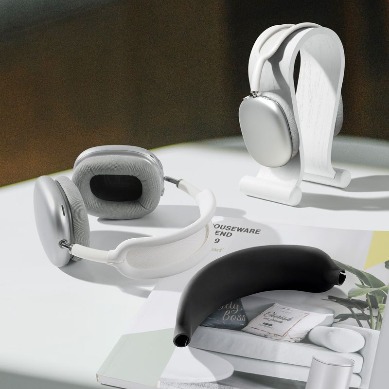 TV, Audio-Video si Foto - Portabile audio - Casti audio - Banda pentru casti Kwmobile pentru Apple AirPods Max, AirPods Max 2, protectie la zgarieturi, Silicon, mov - Infinity.ro
