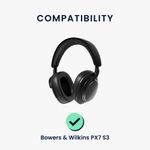 TV, Audio-Video si Foto - Portabile audio - Casti audio - Set 2 pernite pentru casti Kwmobile pentru Bowers & Wilkins PX7 S3, confort sporit, Piele ecologica, negru - Infinity.ro